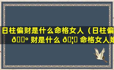 日柱偏财是什么命格女人（日柱偏 🐺 财是什么 🦅 命格女人婚姻）